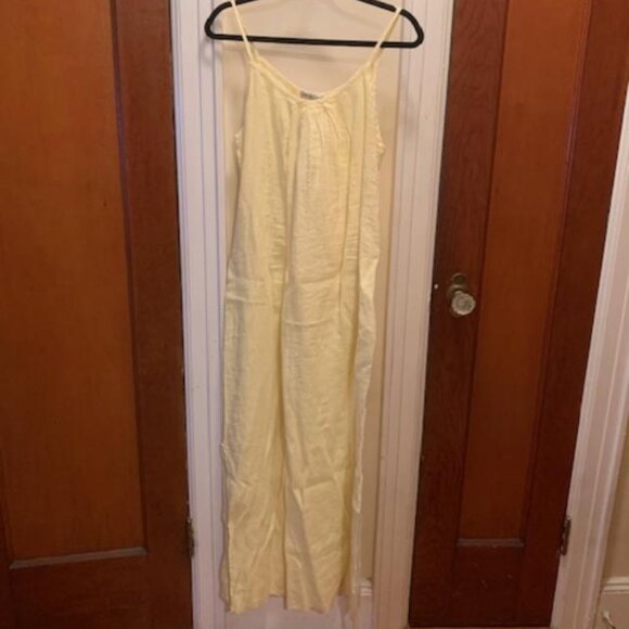 Yellow Linen Maxi Dress Made in Italy - Picture 1 of 2